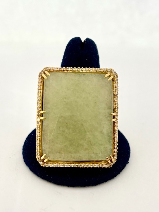 Jewelry - 14k Gold Chrysoprase Boho Style Ring